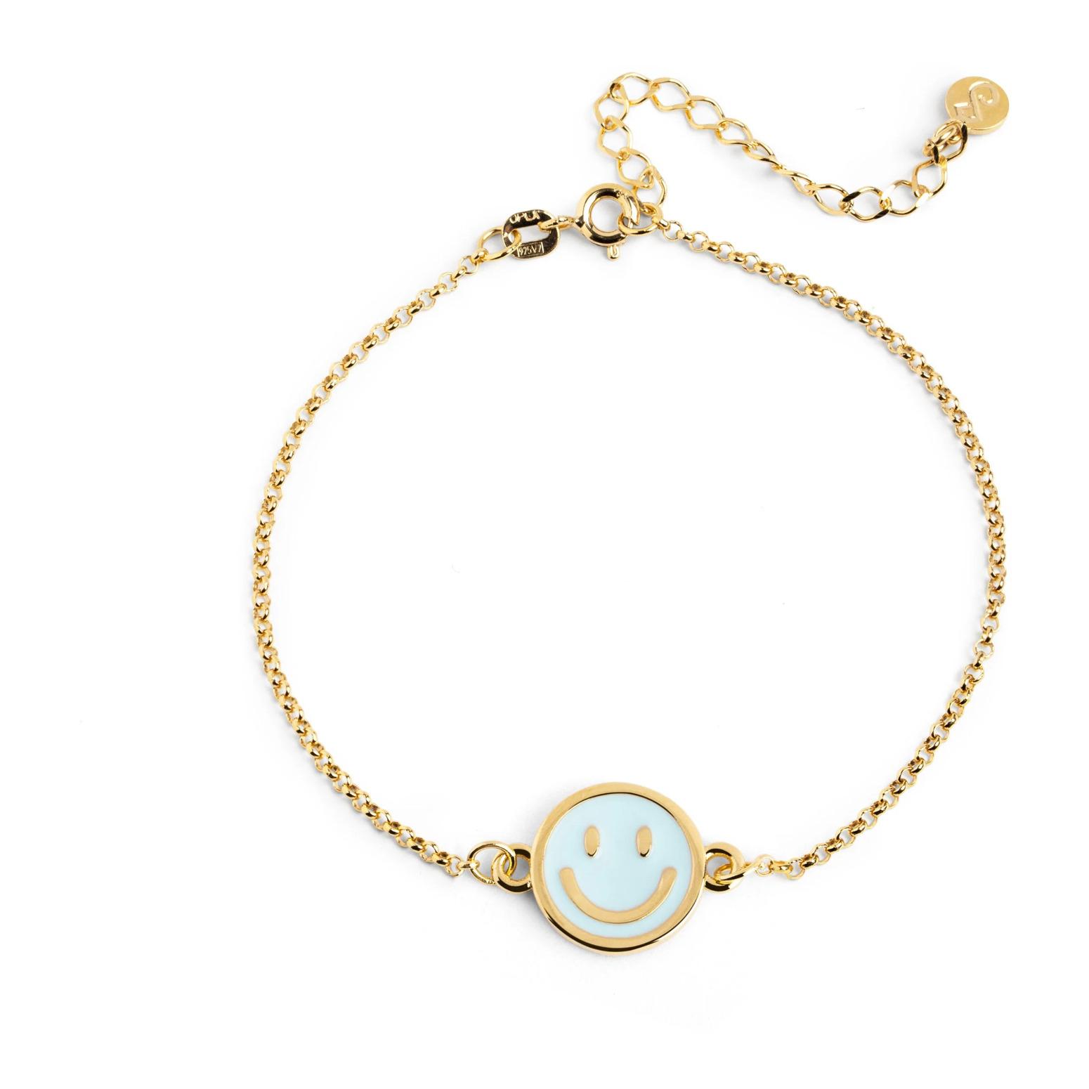 Pulsera Smiley Sky Enamel Baño Oro