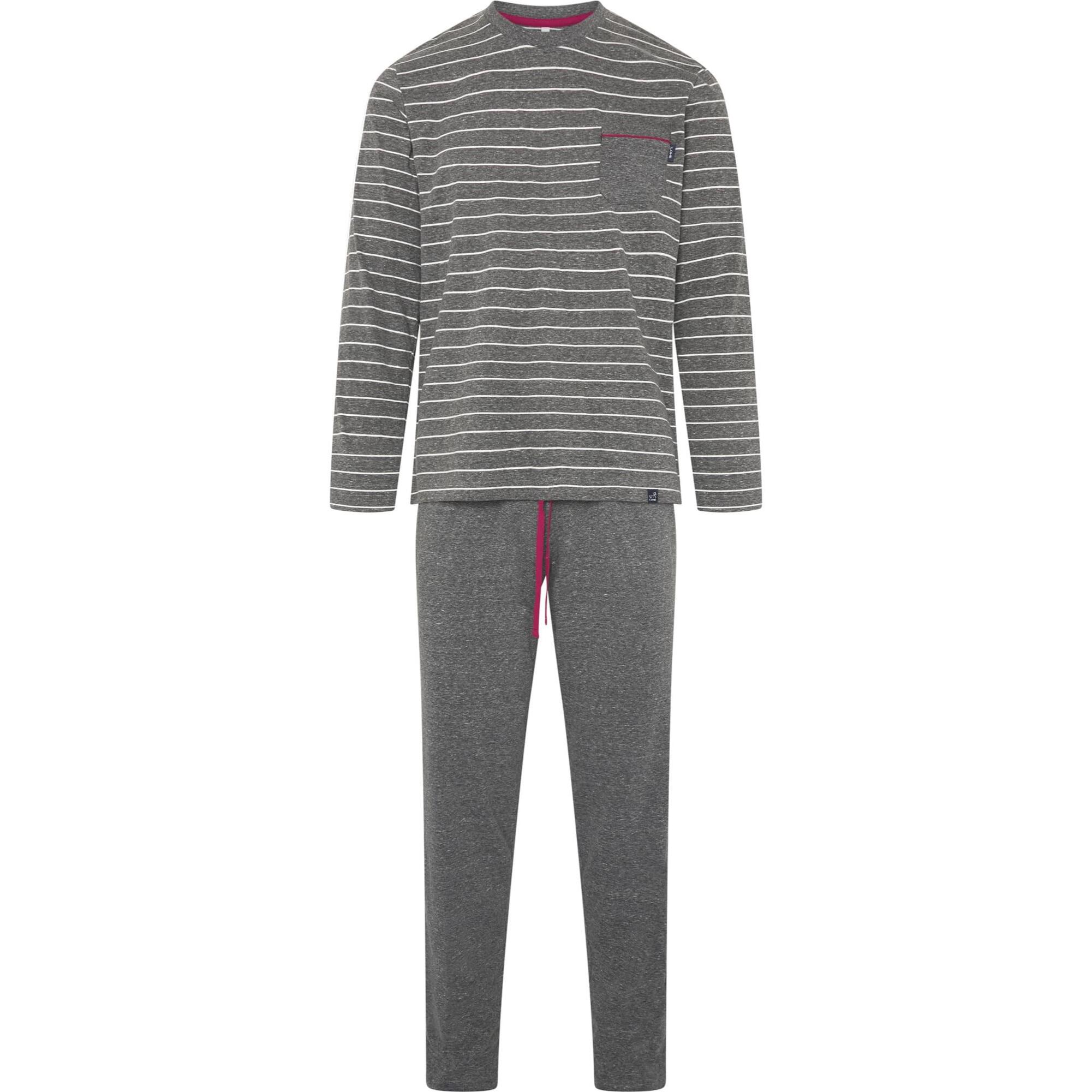 Pijama hombre rayas gris