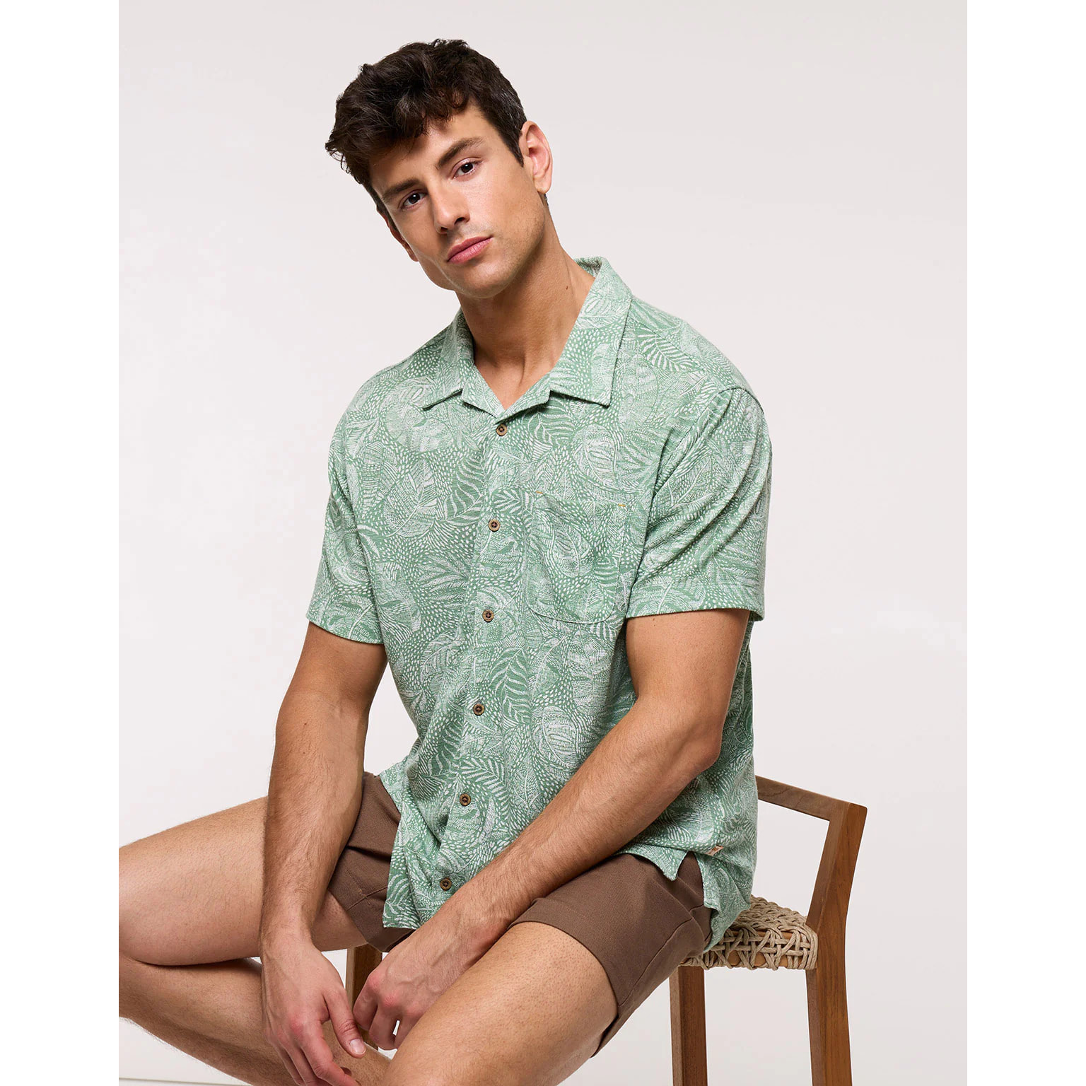 Camisa Manga Corta Verde - Mikka