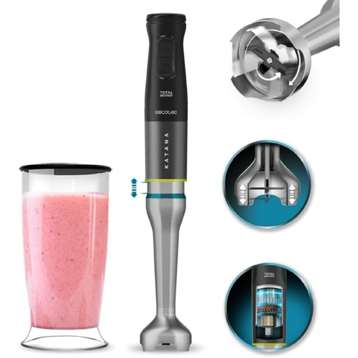 Cecotec Mixeur plongeant Katana 15 TotalDestroy Jar G