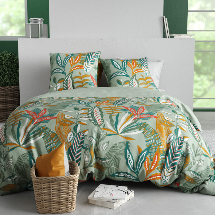 Parure housse de couette + taie(s) 100% coton 57 fils lily