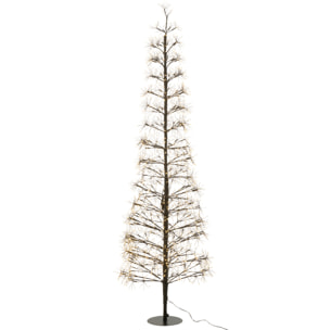 J-Line décoration Arbre - blanc chaud - acier - noir - large - LED