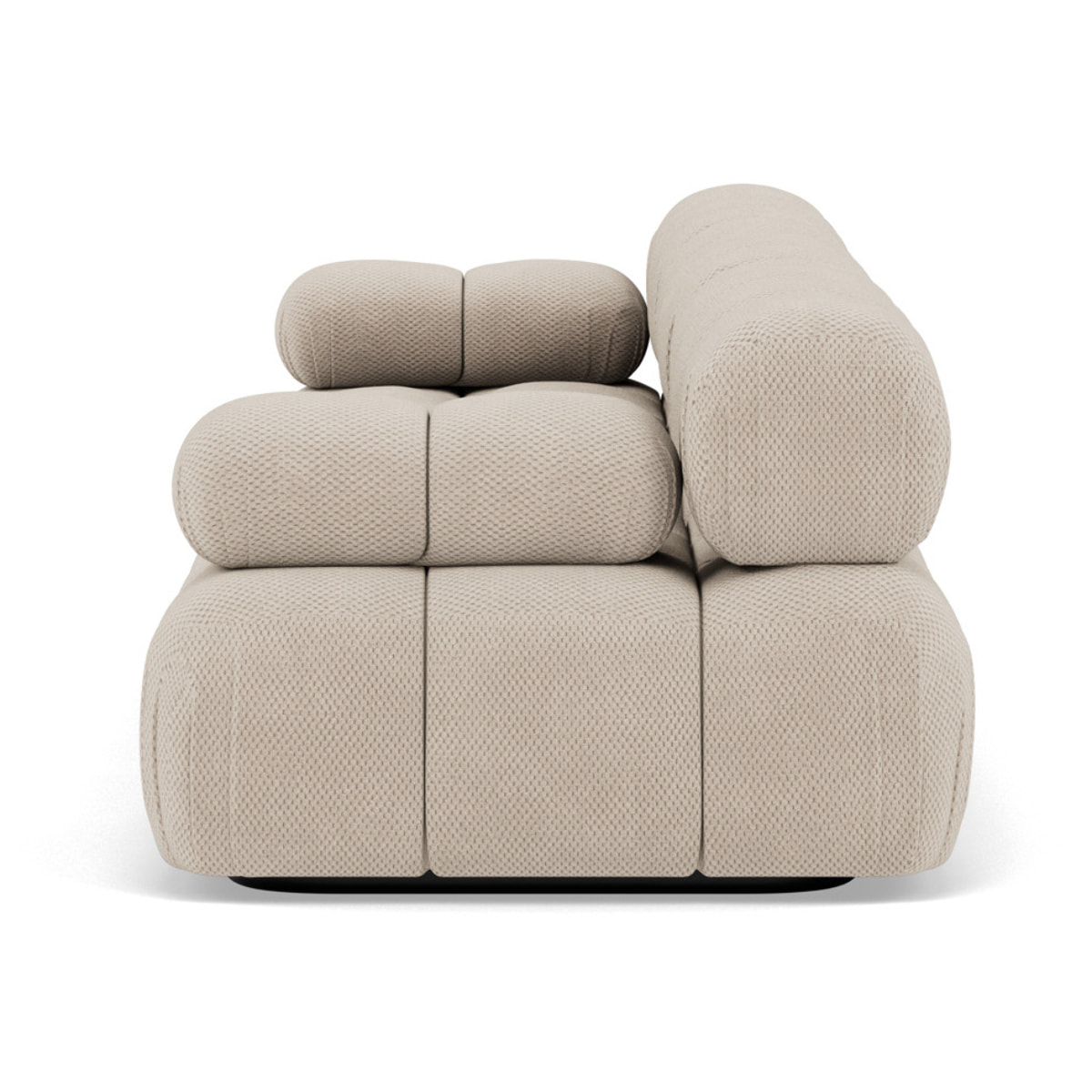 Ruby - canapé droit modulable 3 places en velours texturé - Beige