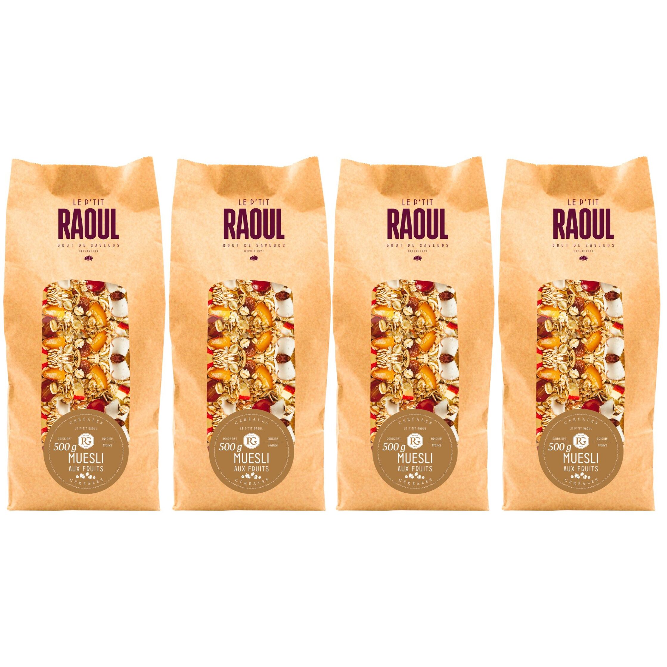 4 x Muesli aux Fruits BIO - 4x500g - France - Raoul Gey