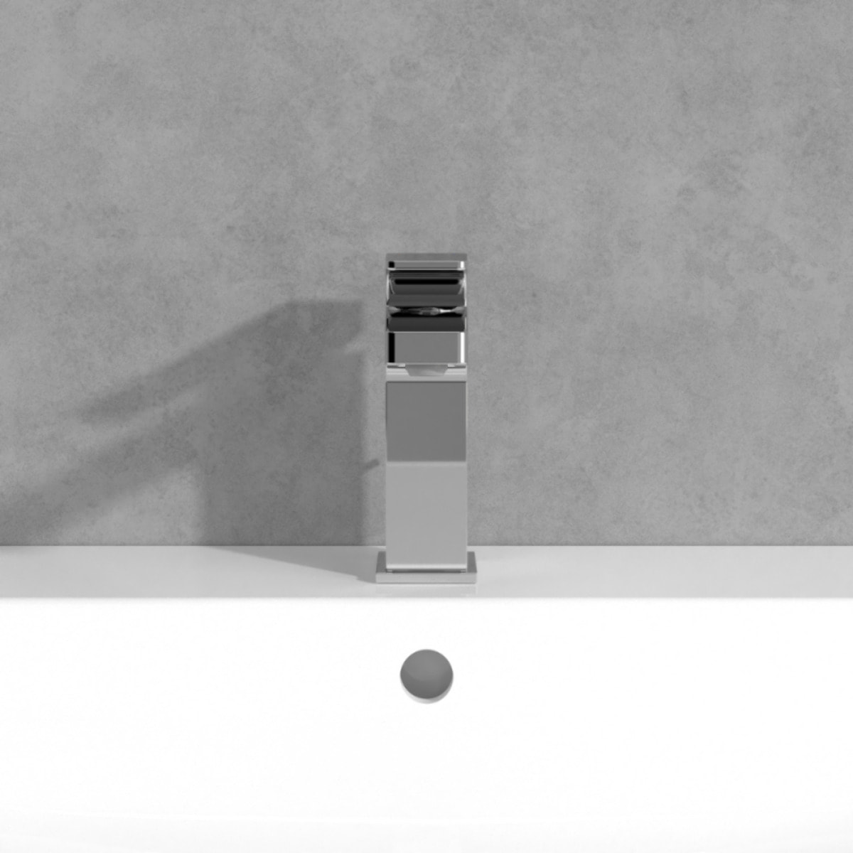 Mitigeur lavabo Architectura Square avec tirette Chrome