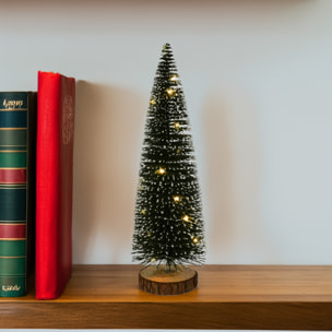 árbol navideño con 20 luces led blancas cálidas y temporizador - 14x14x41cm