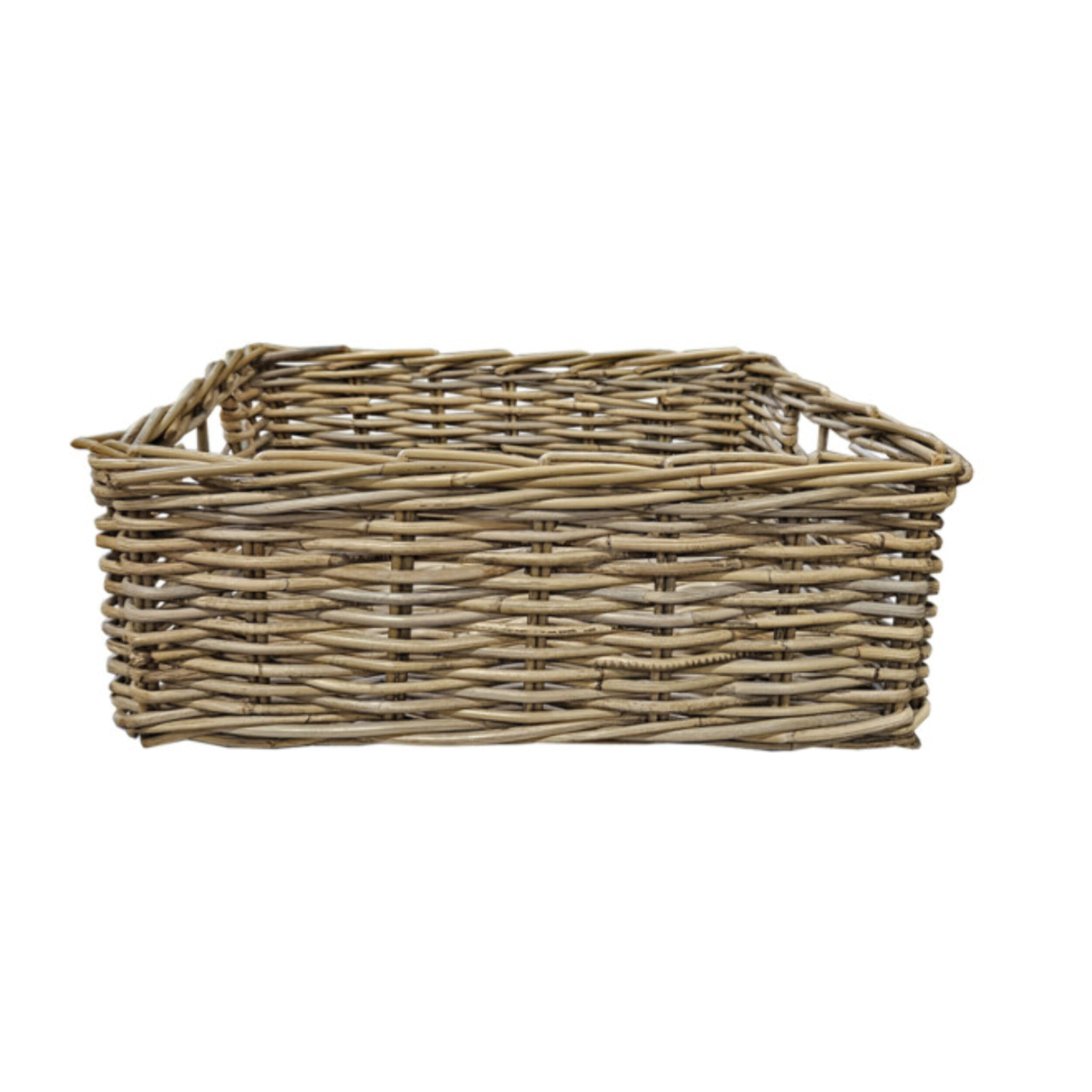 Panier rectangulaire H. 19 cm en kubu naturel tressé - EDWIN