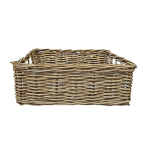 Panier rectangulaire H. 19 cm en kubu naturel tressé - EDWIN