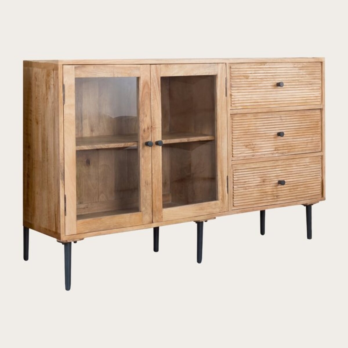 Buffet Boreal -bois massif de manguier-couleur bahamas naturelles 150 x 85 x 40 cm