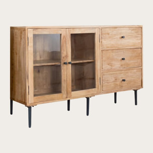 Buffet Boreal -bois massif de manguier-couleur bahamas naturelles 150 x 85 x 40 cm