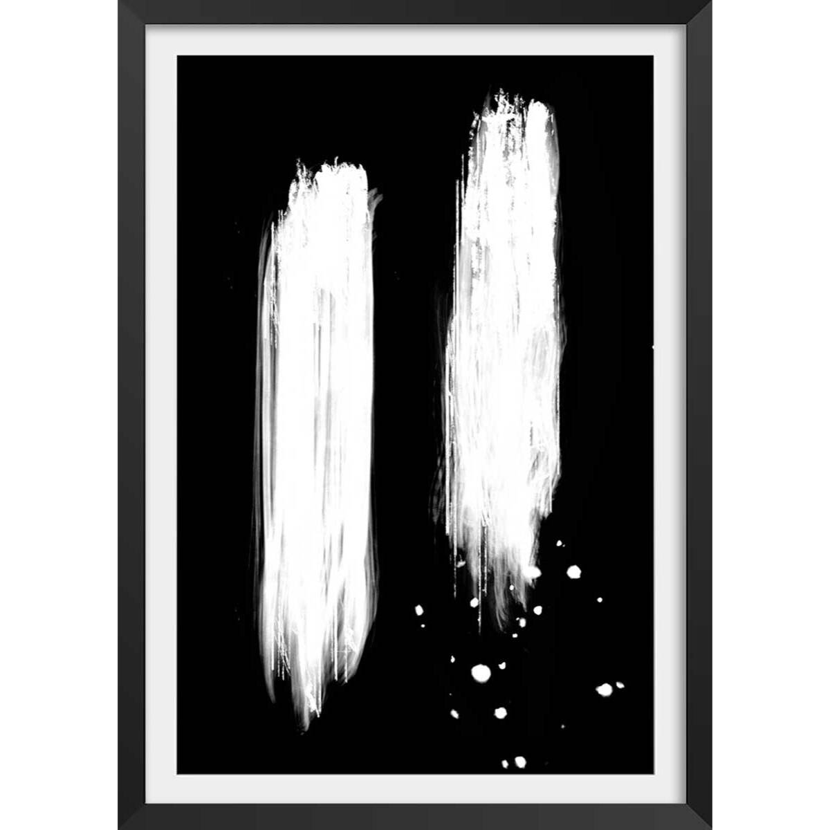 Affiche Trait épreuve négative Affiche + cadre en bois - Noir