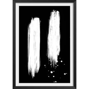 Affiche Trait épreuve négative Affiche + cadre en bois - Noir