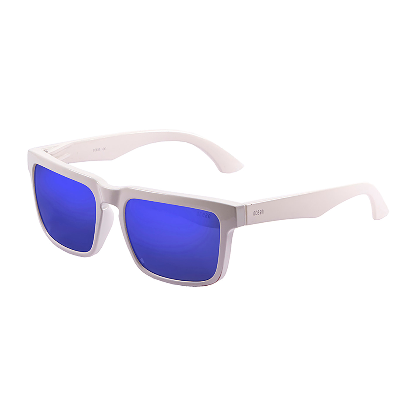 Occhiali da sole OCEAN BOMB - montatura bianca lucida con iridio Revo blu