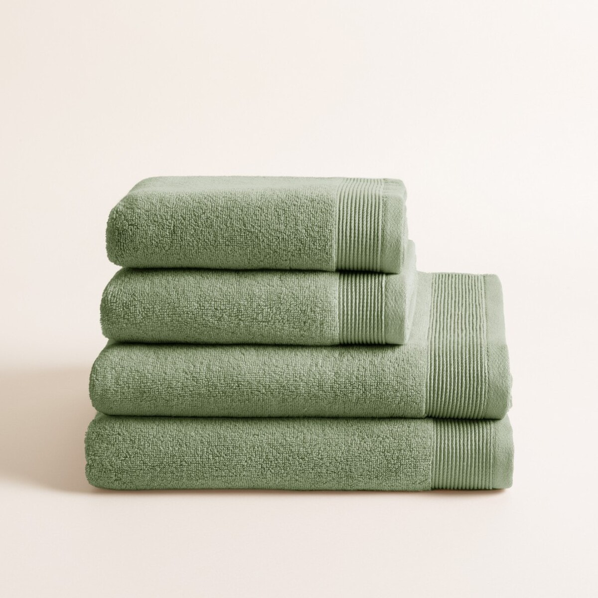 Lot de 4 serviettes Harmony Moss - Zero Twist - 600 grammes