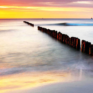 Affiche encadrée mer au coucher de soleil Affiche + cadre en métal - Noir