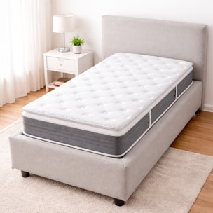 Materasso Singolo A Molle 120/M2 H3 Medio Rigido Topper Integrato Supporto Ergonomico Traspirante Comfort Elevato Riposo Ottimale 80 x 190 x 27 Cm