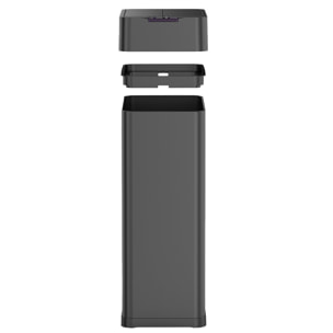 Poubelle automatique inox SILVERLAKE noir 90L