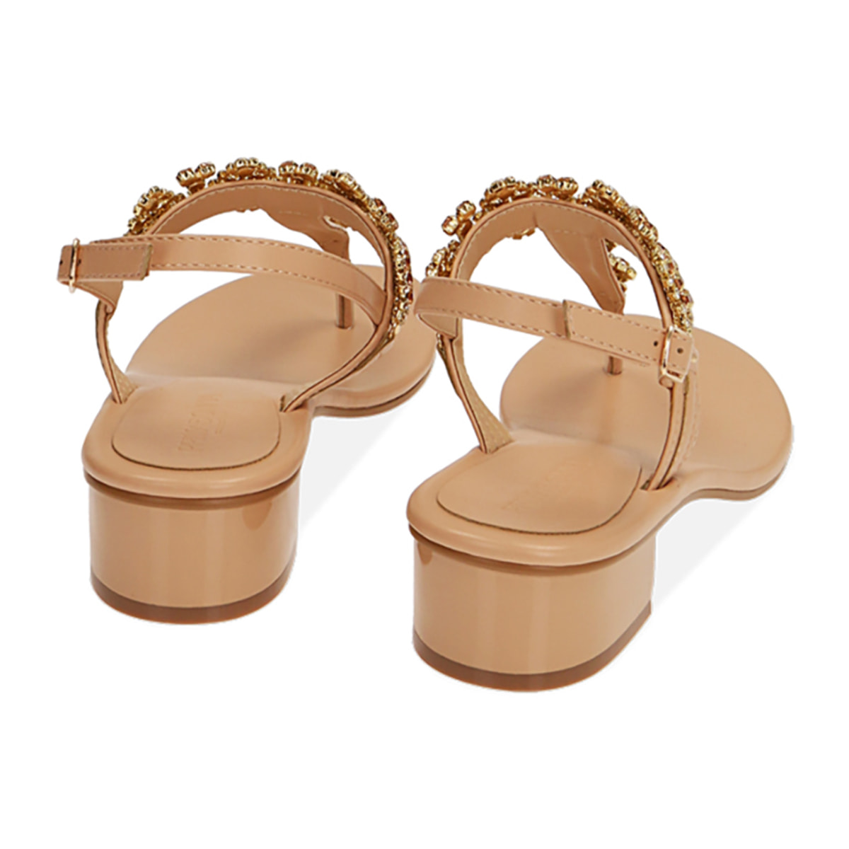 Sandalias planas nude, tacón de 3,5 cm