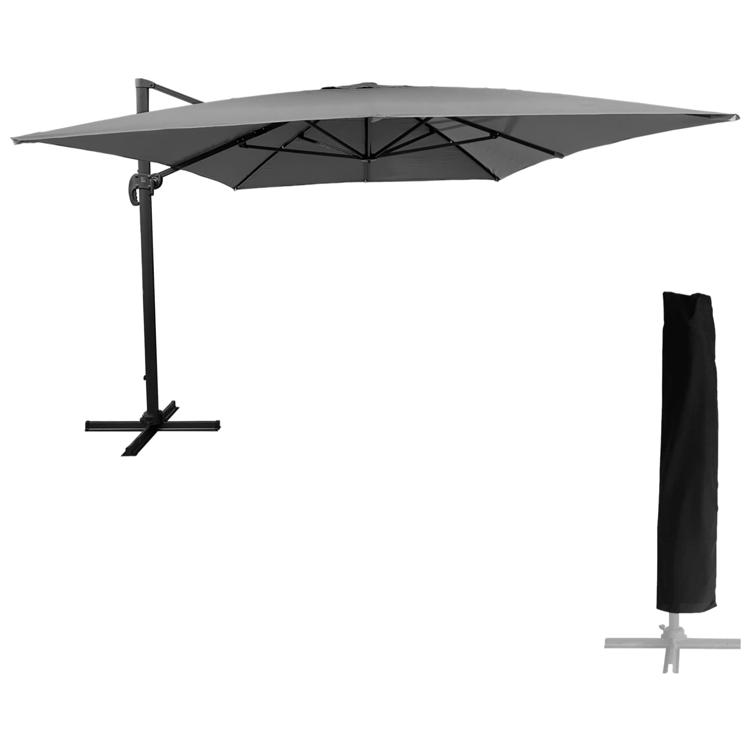 Parasol déporté MOLOKAI rectangulaire avec housse -