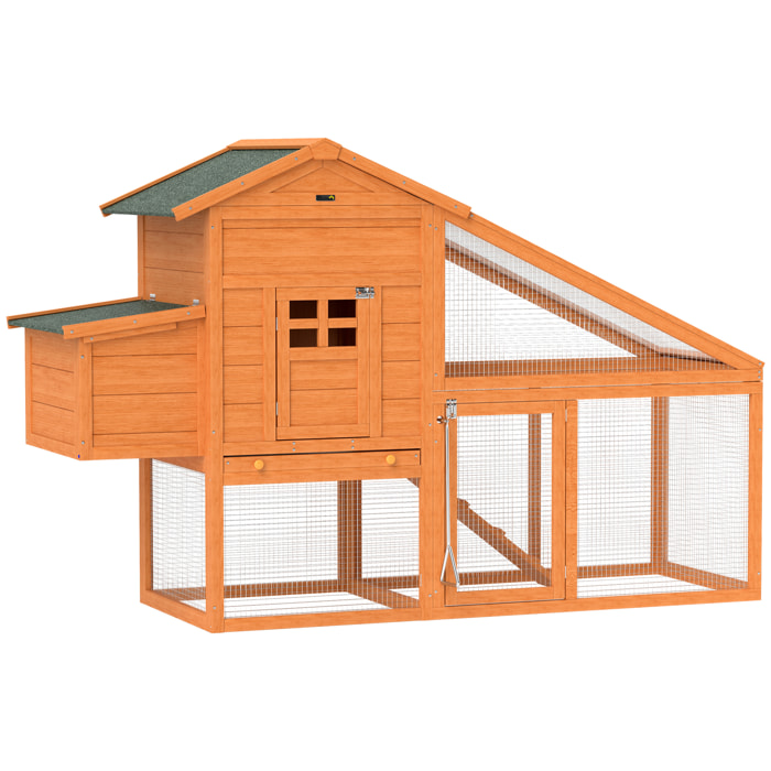 Poulailler cottage grand confort multi-équipement 179x67x115cm bois sapin pré-huilé