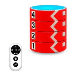 Set de 4 luces de entrenamiento de reacción con mando a distancia y 4 modos de juego. Ideales para mejorar reflejos y coordinación, con fijación magnética.