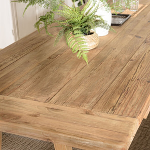 SANDY - Table à manger rectangulaire 270x100cm bois Pin recyclé