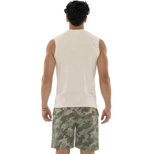 T-shirt smanicata da uomo in cotone Leone Military 1947