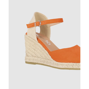 Sandalias de Tejido - Naranja - Tacón: 8 cm