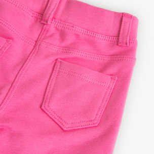 PantalÃ³n elÃ¡stico para niÃ±a en felpa lisa, color rosa