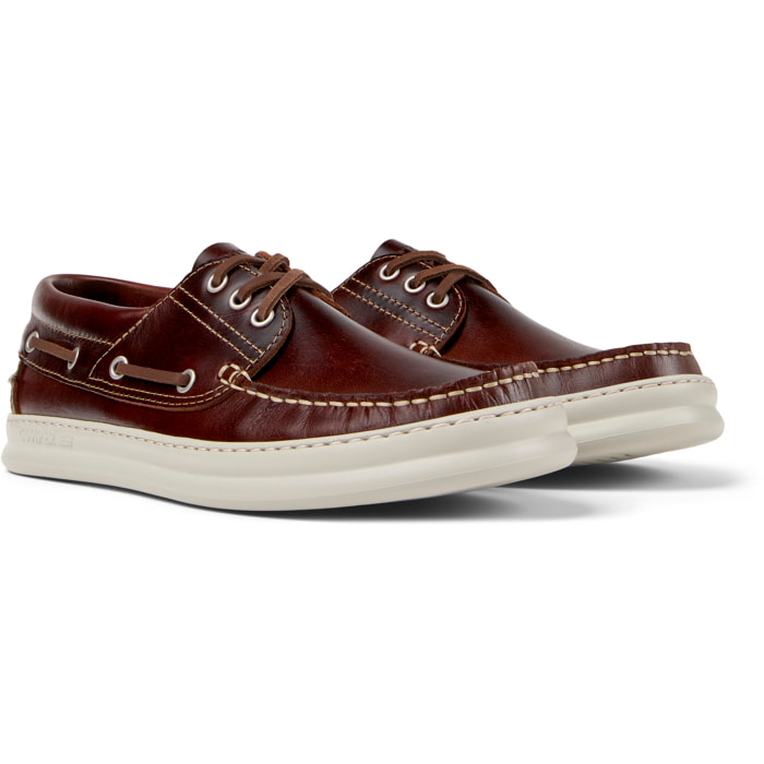 Scarpe stringate - CAMPER Runner Four - Marrone - Pelle liscia