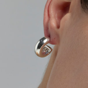 Pendientes de 18,5mm de diámetro acabado plata