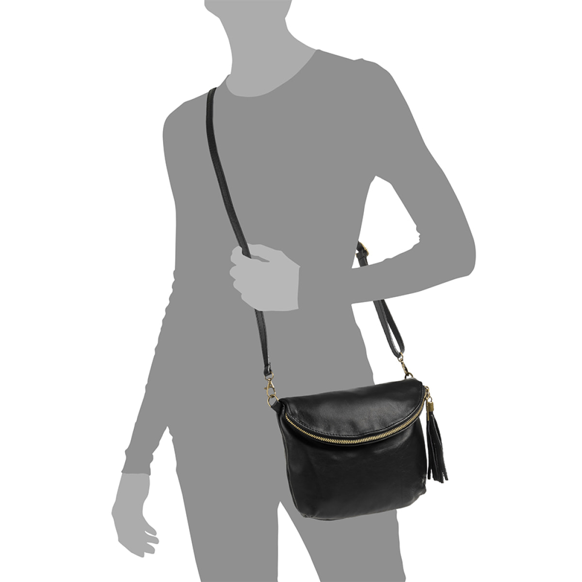 Ancona Bolso bandolera Mujer.Piel auténtica Sauvage