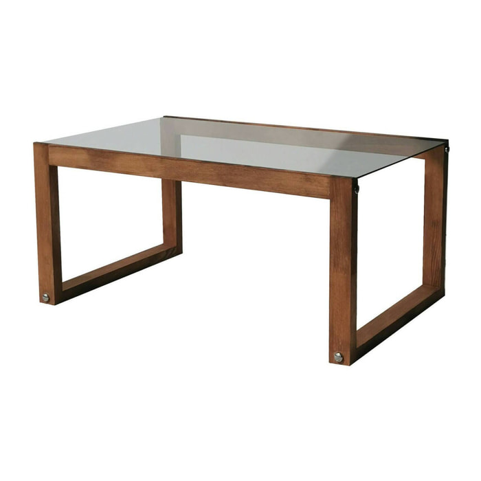 Tavolino da salotto Aldino, Tavolo basso da caffè, Portariviste per divano, Ripiano da soggiorno, 85x55h40 cm, Quercia
