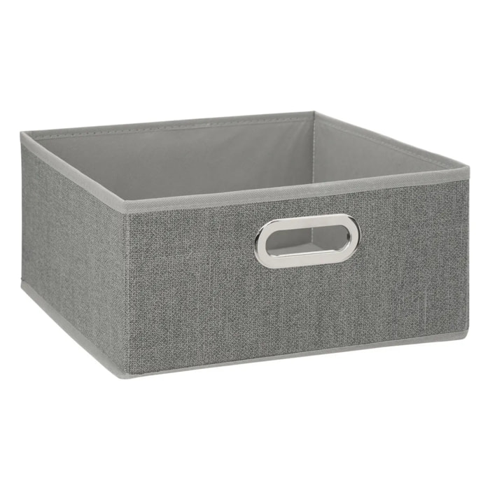 Panier tissu 31x15cm "Mix N' Modul" gris clair chiné