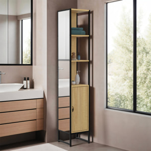 Colonne de salle de bain Memphis 1 porte avec miroir 170cm