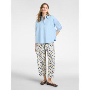 Elena Mirò - Blusa boxy con mangas de tres cuartos - Light - blue