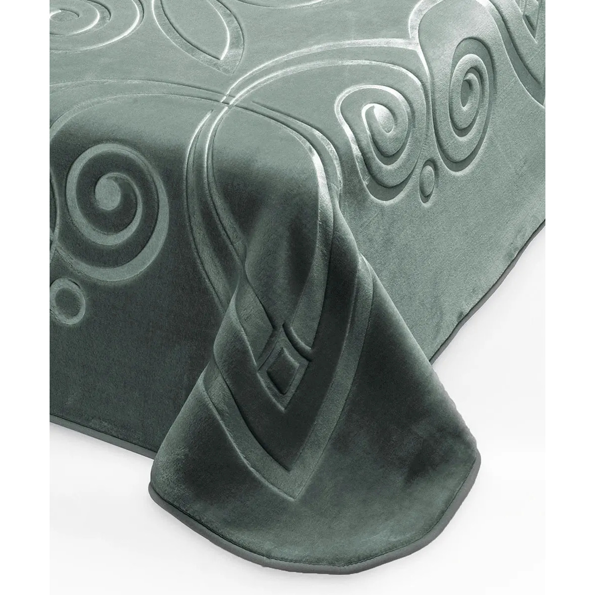Coperta Plaid Verde Laguna in tinta unita con morbido pile di poliestere