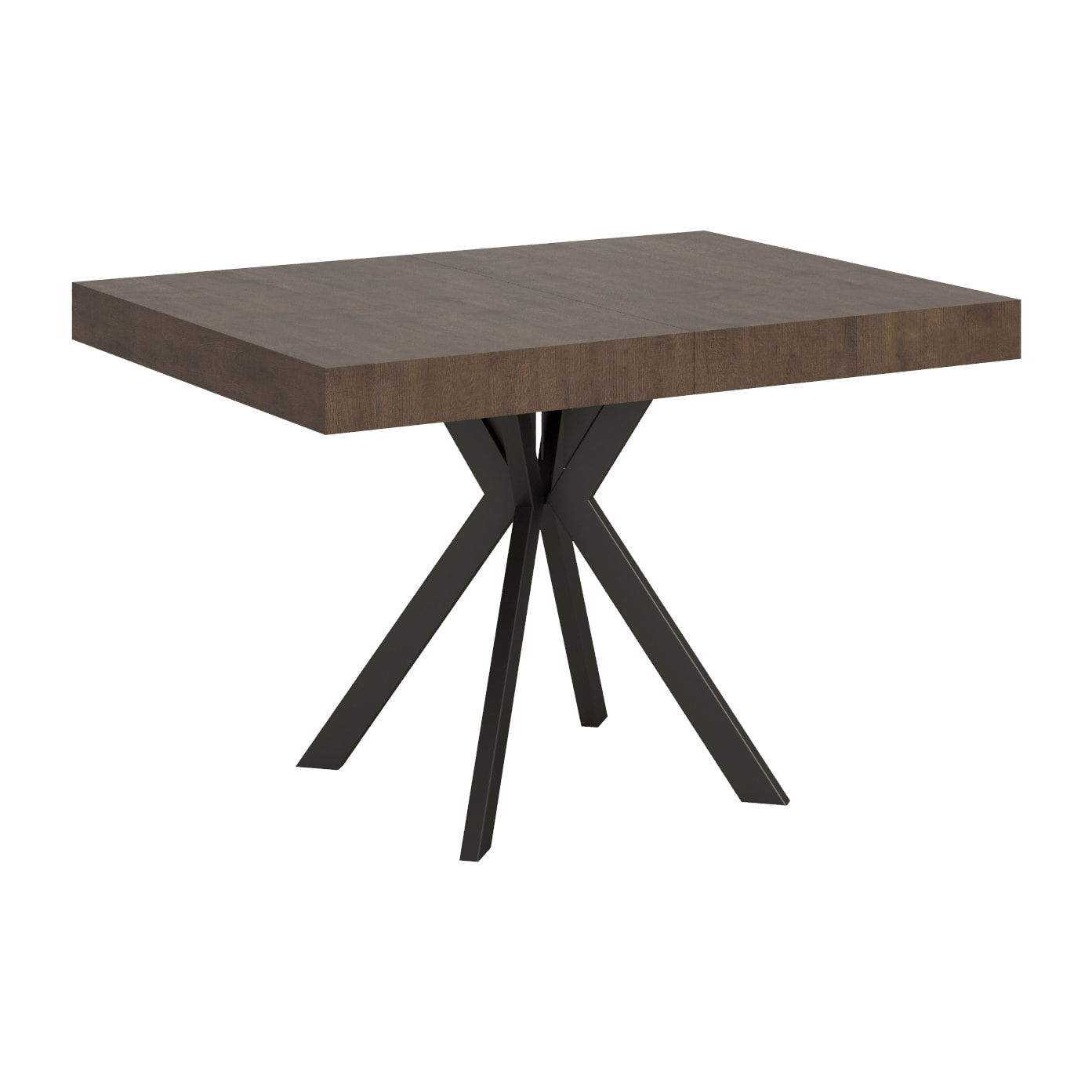 Table extensible 90x120/224 cm Dolcezza noyer pieds anthracite