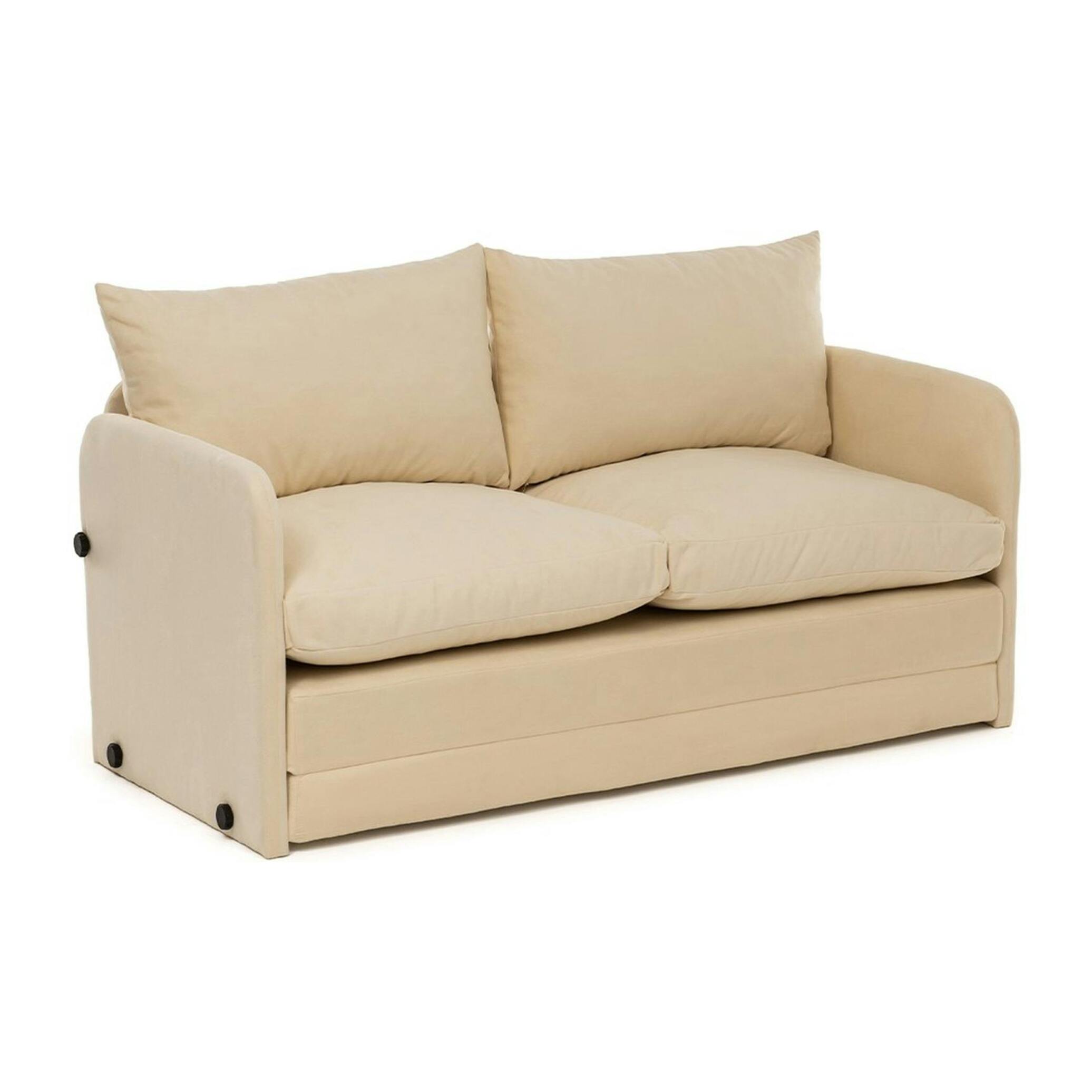Canapé-lit en tissu crème, 2 personnes 140 cm ORURO