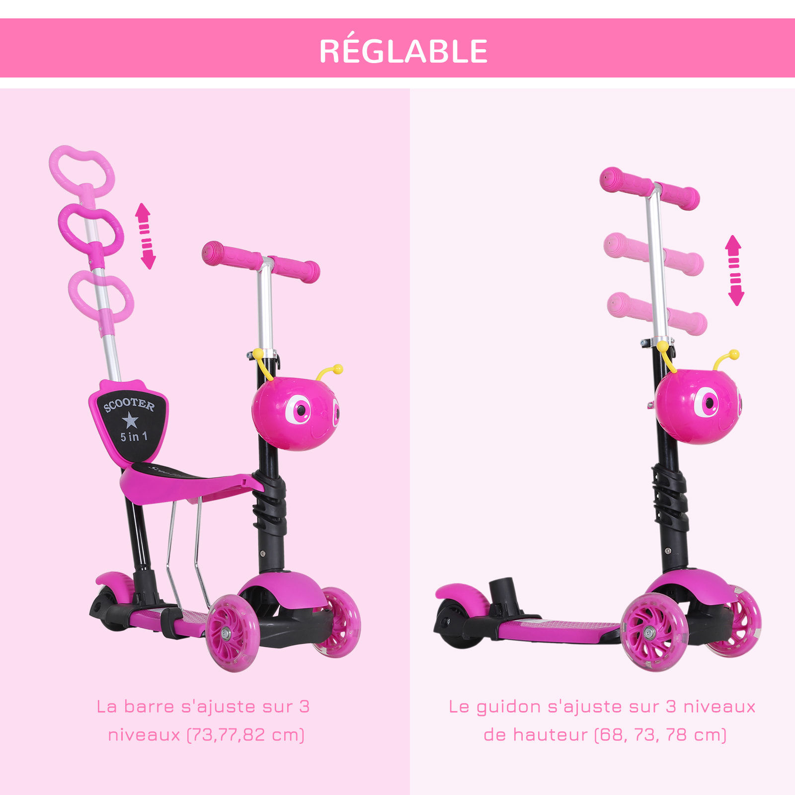 Trottinette pour enfants 3 en 1