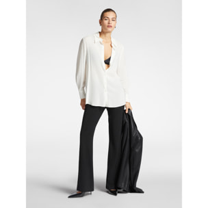 Elena Mirò - Camicia maschile in georgette - Bianco