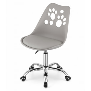 Sedia girevole PRINT grigia con cuscino in ecopelle
