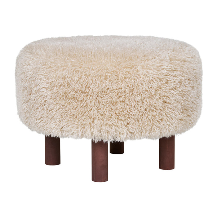 Mani - pouf - en fausse fourrure - Beige