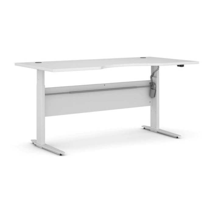 Scrivania Agretto, Scrittoio multiuso, Tavolo per ufficio porta PC, Piano di lavoro, 180x90 h119 cm, Bianco