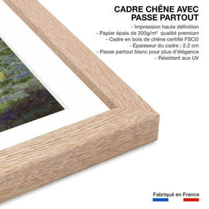 Poster Le pont japonais - Claude Monet Affiche + cadre en bois - Chêne