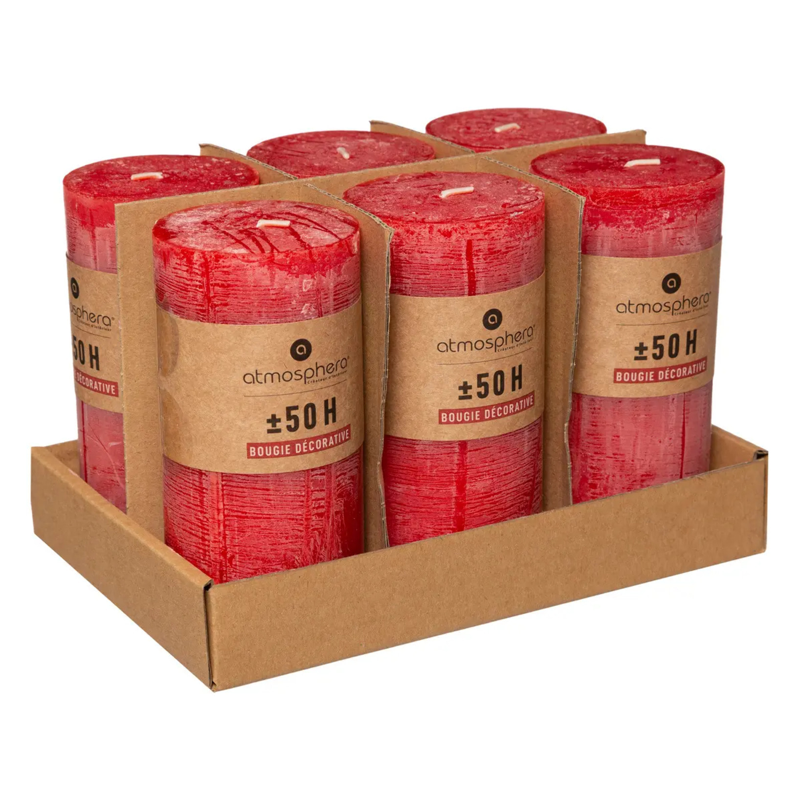 Bougie rustique rouge 445g