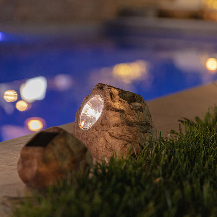 3 Rocher solaire ROCKY BROWN H14CM