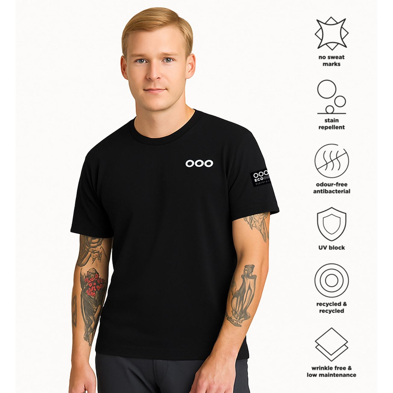 T-shirt ECOON modello La Campetoise in Nero