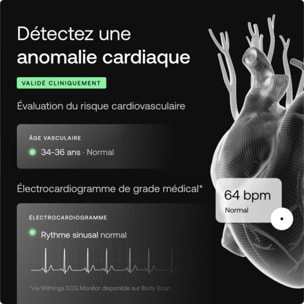 Pèse personne connecté WITHINGS Body Scan noir