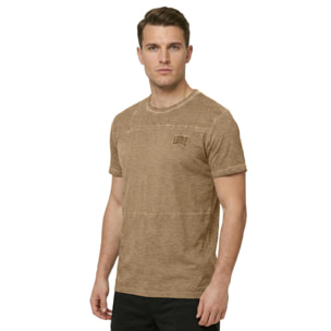 Camiseta de manga corta para hombre con efecto desgastado
